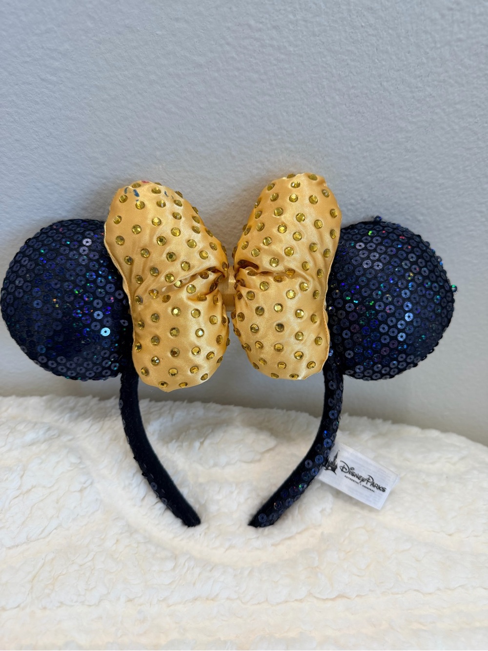 Disney Navy and gold Sequin Minnie Ear Headband.